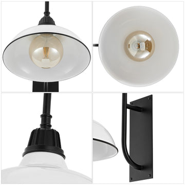 Stanley 12.25" Farmhouse Industrial Indoor/Outdoor Iron LED Gooseneck Arm Outdoor Sconce - JONATHAN Y